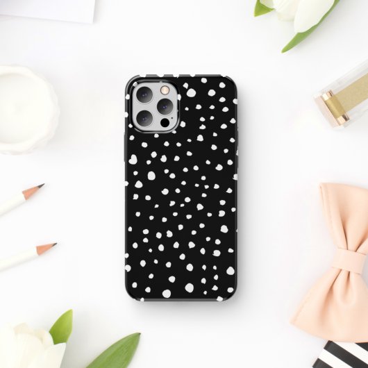 Dalmatische Stippen, Dalmatische spots, zwart-wit Case-Mate iPhone Case
