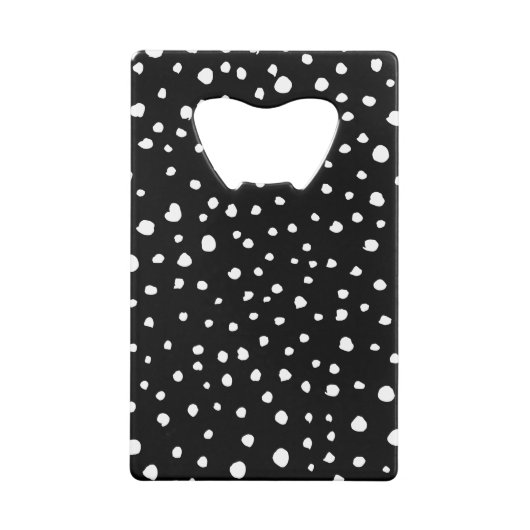 Dalmatische Stippen, Dalmatische spots, zwart-wit Creditkaart Flessenopener (Achterkant)