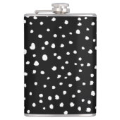 Dalmatische Stippen, Dalmatische spots, zwart-wit Heupfles (Voorkant)