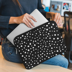 Dalmatische Stippen, Dalmatische spots, zwart-wit Laptop Sleeve