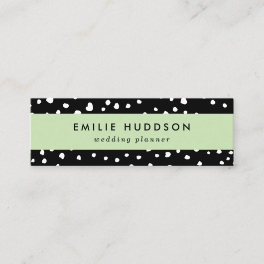 Dalmatische Stippen, Dalmatische spots, zwart-wit Mini Visitekaartje (Voorkant)