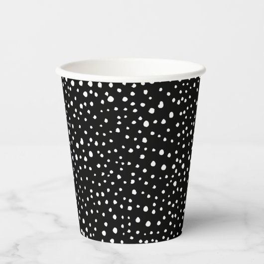 Dalmatische Stippen, Dalmatische spots, zwart-wit Papieren Bekers (Voorkant)
