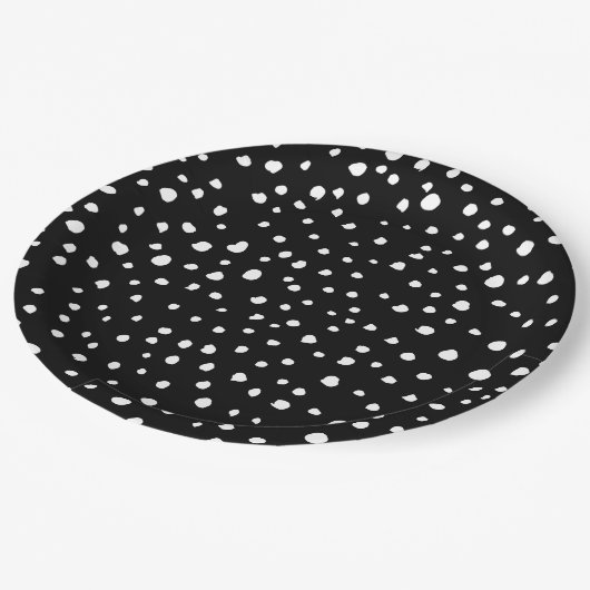 Dalmatische Stippen, Dalmatische spots, zwart-wit Papieren Bordje (Gekanteld)