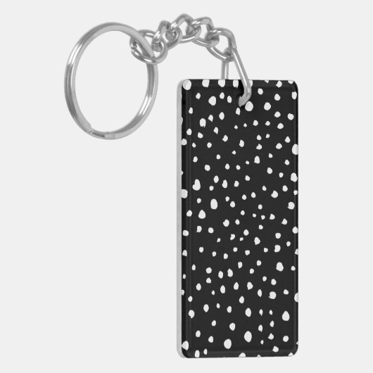 Dalmatische Stippen, Dalmatische spots, zwart-wit Sleutelhanger (Voorkant Links)
