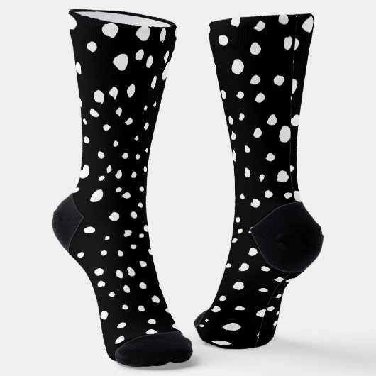 Dalmatische Stippen, Dalmatische spots, zwart-wit Sokken (Gebogen)
