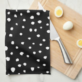 Dalmatische Stippen, Dalmatische spots, zwart-wit Theedoek (Quarter Fold)