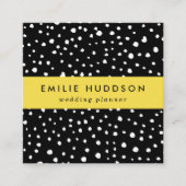 Dalmatische Stippen, Dalmatische spots, zwart-wit Vierkante Visitekaartje (Voorkant)