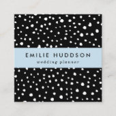 Dalmatische Stippen, Dalmatische spots, zwart-wit Vierkante Visitekaartje (Voorkant)