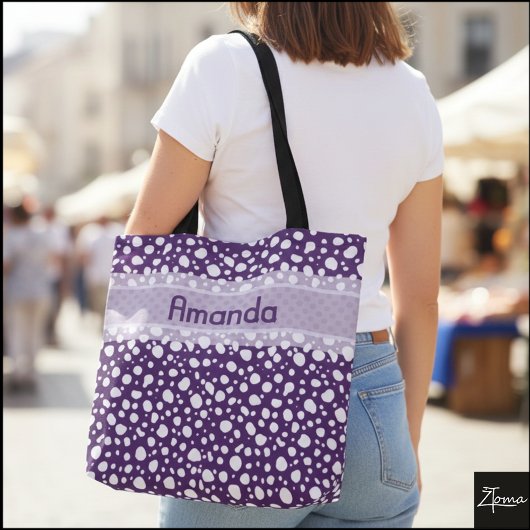 Dalmatische Stippen met naam (6) Tote Bag