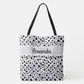 Dalmatische Stippen met naam Tote Bag (Achterkant)