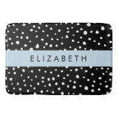 Dalmatische Stippen, Vlekken, Zwart-wit, Jouw naam Badmat (Voorkant)
