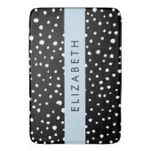 Dalmatische Stippen, Vlekken, Zwart-wit, Jouw naam Badmat (Voorkant Verticaal)