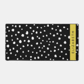 Dalmatische Stippen, Vlekken, Zwart-wit, Jouw naam Bureaumat (Voorkant)