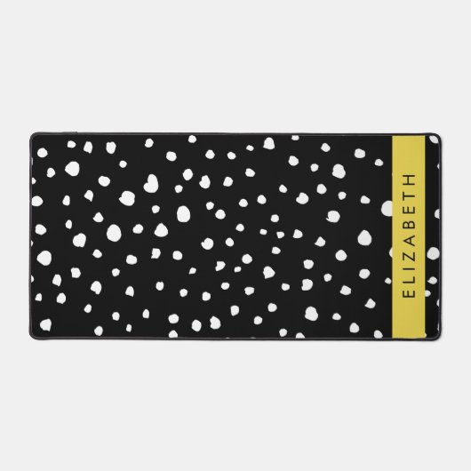 Dalmatische Stippen, Vlekken, Zwart-wit, Jouw naam Bureaumat (Voorkant)