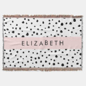 Dalmatische Stippen, Vlekken, Zwart-wit, Jouw naam Deken (Voorkant)