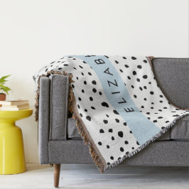 Dalmatische Stippen, Vlekken, Zwart-wit, Jouw naam Deken