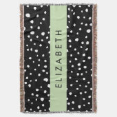 Dalmatische Stippen, Vlekken, Zwart-wit, Jouw naam Deken (Voorkant Verticaal)