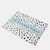 Dalmatische Stippen, Vlekken, Zwart-wit, Jouw naam Deurmat (Schuin)