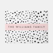 Dalmatische Stippen, Vlekken, Zwart-wit, Jouw naam Deurmat (Voorkant)