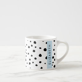 Dalmatische Stippen, Vlekken, Zwart-wit, Jouw naam Espresso Kop
