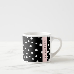 Dalmatische Stippen, Vlekken, Zwart-wit, Jouw naam Espresso Kop