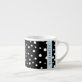 Dalmatische Stippen, Vlekken, Zwart-wit, Jouw naam Espresso Kop