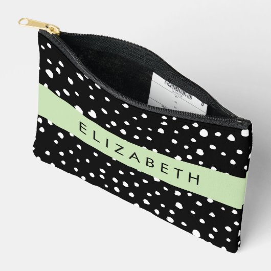 Dalmatische Stippen, Vlekken, Zwart-wit, Jouw naam Etui (Open)