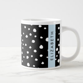 Dalmatische Stippen, Vlekken, Zwart-wit, Jouw naam Grote Koffiekop