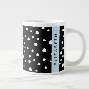 Dalmatische Stippen, Vlekken, Zwart-wit, Jouw naam Grote Koffiekop