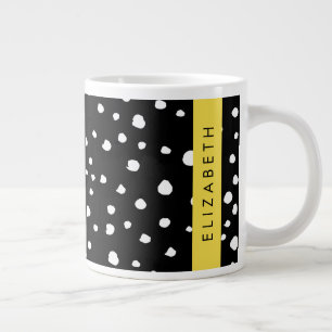 Dalmatische Stippen, Vlekken, Zwart-wit, Jouw naam Grote Koffiekop