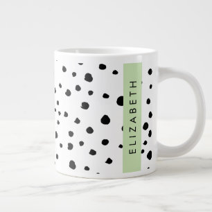 Dalmatische Stippen, Vlekken, Zwart-wit, Jouw naam Grote Koffiekop
