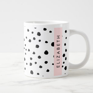 Dalmatische Stippen, Vlekken, Zwart-wit, Jouw naam Grote Koffiekop