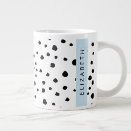 Dalmatische Stippen, Vlekken, Zwart-wit, Jouw naam Grote Koffiekop