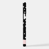 Dalmatische Stippen, Vlekken, Zwart-wit, Jouw naam iPhone Hoesje (Rechterkant)