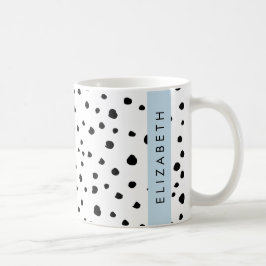 Dalmatische Stippen, Vlekken, Zwart-wit, Jouw naam Koffiemok