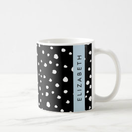 Dalmatische Stippen, Vlekken, Zwart-wit, Jouw naam Koffiemok