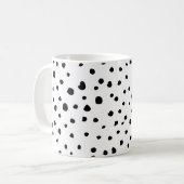 Dalmatische Stippen, Vlekken, Zwart-wit, Jouw naam Koffiemok (Voorkant links)