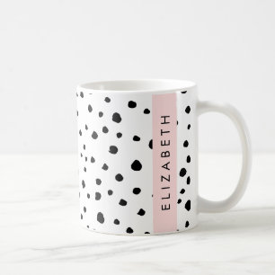 Dalmatische Stippen, Vlekken, Zwart-wit, Jouw naam Koffiemok