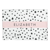 Dalmatische Stippen, Vlekken, Zwart-wit, Jouw naam Kussensloop (Voorkant)