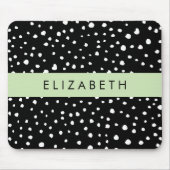 Dalmatische Stippen, Vlekken, Zwart-wit, Jouw naam Muismat (Voorkant)