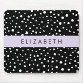 Dalmatische Stippen, Vlekken, Zwart-wit, Jouw naam Muismat (Voorkant)