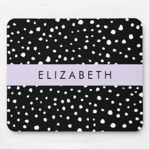 Dalmatische Stippen, Vlekken, Zwart-wit, Jouw naam Muismat