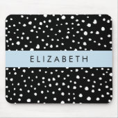 Dalmatische Stippen, Vlekken, Zwart-wit, Jouw naam Muismat (Voorkant)