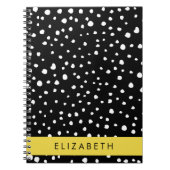 Dalmatische Stippen, Vlekken, Zwart-wit, Jouw naam Notitieboek (Voorkant)