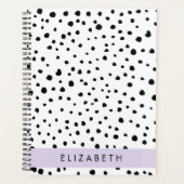 Dalmatische Stippen, Vlekken, Zwart-wit, Jouw naam Planner (Voorkant)