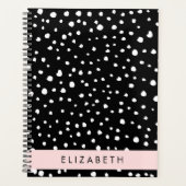 Dalmatische Stippen, Vlekken, Zwart-wit, Jouw naam Planner (Voorkant)