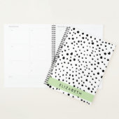 Dalmatische Stippen, Vlekken, Zwart-wit, Jouw naam Planner (Display)