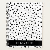 Dalmatische Stippen, Vlekken, Zwart-wit, Jouw naam Planner (Voorkant)