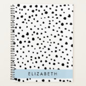 Dalmatische Stippen, Vlekken, Zwart-wit, Jouw naam Planner (Voorkant)
