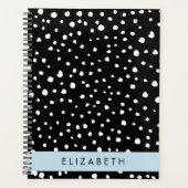 Dalmatische Stippen, Vlekken, Zwart-wit, Jouw naam Planner (Voorkant)